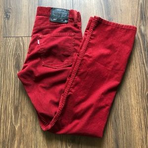 Levi’s 514 Red Corduroy Khaki Pants size 31x32